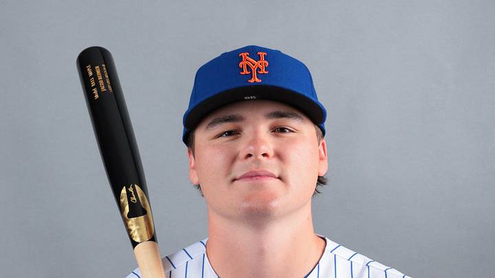 Feb 19, 2026; Port St. Lucie, FL, USA; New York Mets infielder Jacob Reimer (98) poses for a photo during media day at Clover Park. Mandatory Credit: Sam Navarro-Imagn Images Feb 19, 2026; Port St. Lucie, FL, USA; New York Mets infielder Jacob Reimer (98) poses for a photo during media day at Clover Park. Mandatory Credit: Sam Navarro-Imagn Images