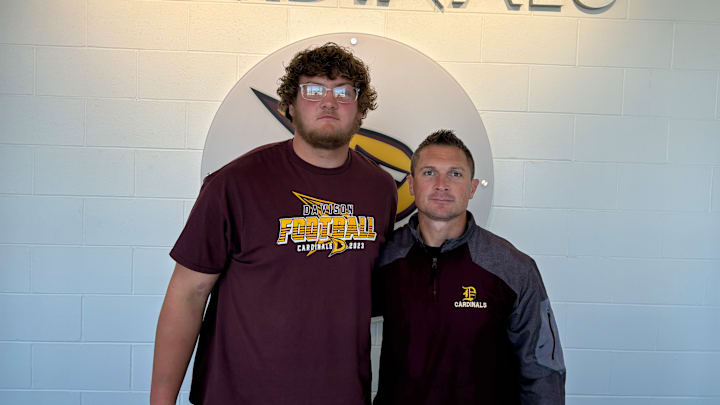 Davison OL Ben Nichols and head coach Jake Weingartz Davison OL Ben Nichols and head coach Jake Weingartz