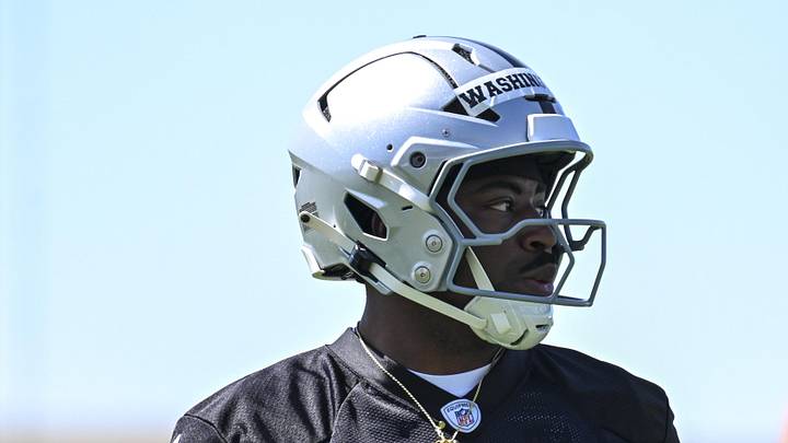Las Vegas Raiders running back Mike Washington Jr. warms up during a Rookie Minicamp. Las Vegas Raiders running back Mike Washington Jr. warms up during a Rookie Minicamp.