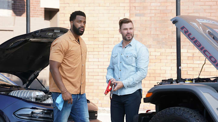 CHICAGO P.D. -- "The One Next to Me" Episode 903 -- Pictured: (l-r) LaRoyce Hawkins as Kevin Atwater, Patrick John Flueger as Adam Ruzek -- (Photo by: Lori Allen/NBC)
