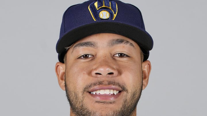 Feb 22, 2023; Phoenix, AZ, USA; Milwaukee Brewers Jefferson Quero (87) poses for photo day at