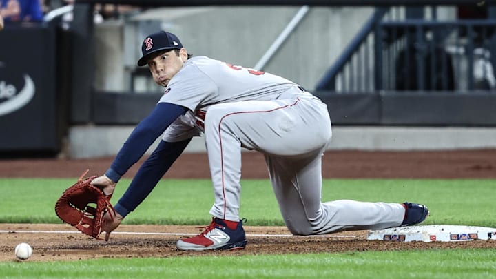 Sep 2, 2024; New York City, New York, USA;  Boston Red Sox first baseman Triston Casas (36) at Citi Field. Mandatory Credit: Wendell Cruz-Imagn Images