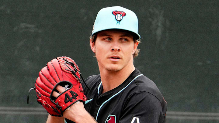 Arizona Diamondbacks pitcher Drey Jameson during spring training practice at Salt River Fields at Talking Stick in Scottsdale on Feb. 13, 2025. Arizona Diamondbacks pitcher Drey Jameson during spring training practice at Salt River Fields at Talking Stick in Scottsdale on Feb. 13, 2025.