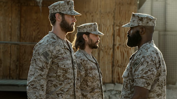 Raife Hastings (Tom Hopper), Ben Edwards (Taylor Kitsch) in The Terminal List: Dark Wolf on Prime Video