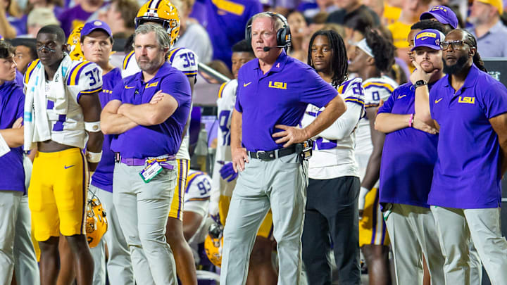 Tigers Head Coach Brian Kelly as the LSU Tigers take on the Ole Miss Rebels at Tiger Stadium in Baton Rouge, LA. Saturday, Oct. 12, 2024. Tigers Head Coach Brian Kelly as the LSU Tigers take on the Ole Miss Rebels at Tiger Stadium in Baton Rouge, LA. Saturday, Oct. 12, 2024.