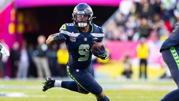 Feb 8, 2026; Santa Clara, CA, USA; Seattle Seahawks running back Kenneth Walker III (9) against the New England Patriots during Super Bowl LX at Levi's Stadium. Mandatory Credit: Mark J. Rebilas-Imagn Images Feb 8, 2026; Santa Clara, CA, USA; Seattle Seahawks running back Kenneth Walker III (9) against the New England Patriots during Super Bowl LX at Levi's Stadium. Mandatory Credit: Mark J. Rebilas-Imagn Images