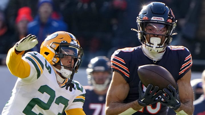Chicago Bears wide receiver Equanimeous St. Brown (19) makes a 56-yard reception while being covered by Green Bay Packers cornerback Jaire Alexander (23).

Mjs Packers04 3 Jpg Packers04