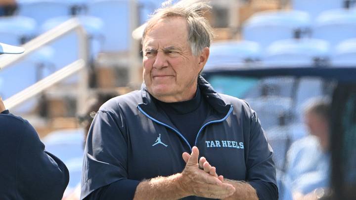 Sep 12, 2026; Chapel Hill, North Carolina, USA; North Carolina Tar Heels head coach Bill Belichick on the field before the game at Kenan Stadium. Mandatory Credit: Bob Donnan-Imagn Images