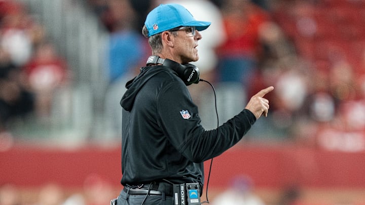 Los Angeles Chargers head coach Jim Harbaugh.