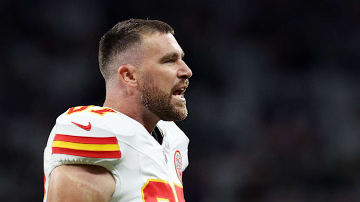 Chiefs star Travis Kelce had a heated sideline moment with coach Andy Reid during Sunday night's win over the Giants.