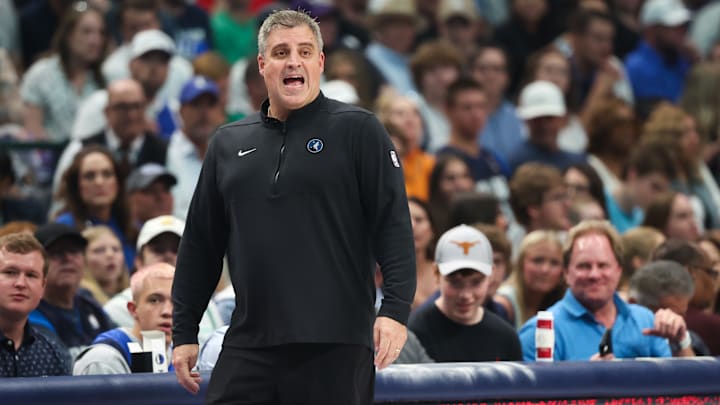 Minnesota Timberwolves lead assistant coach Micah Nori reacts during the first quarter against the Dallas Mavericks in Game 4 of the Western Conference finals at American Airlines Center in Dallas on May 28, 2024. Minnesota Timberwolves lead assistant coach Micah Nori reacts during the first quarter against the Dallas Mavericks in Game 4 of the Western Conference finals at American Airlines Center in Dallas on May 28, 2024.