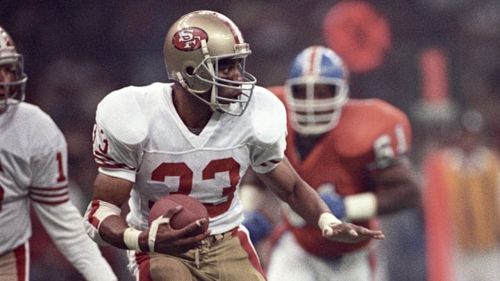 Jan 28, 1990; New Orleans, LA, USA; FILE PHOTO; San Francisco 49ers running back Roger Craig (33)