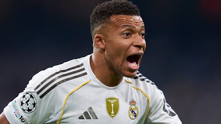 Mbappé fez os gols da primeira vitória do Real Madrid nesta Champions