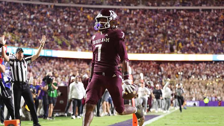 Texas A&M Aggies wide receiver KC Concepcion (7) returns a punt for a touchdown during the second half against the Louisiana State Tigers at Tiger Stadium. Texas A&M Aggies wide receiver KC Concepcion (7) returns a punt for a touchdown during the second half against the Louisiana State Tigers at Tiger Stadium.