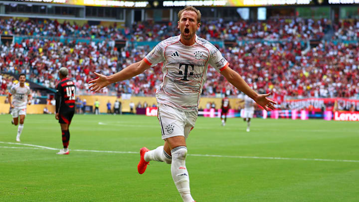 Harry Kane im Bayern-Trikot. Im Viertelfinale der Klub-WM trifft Kane nun auf PSG