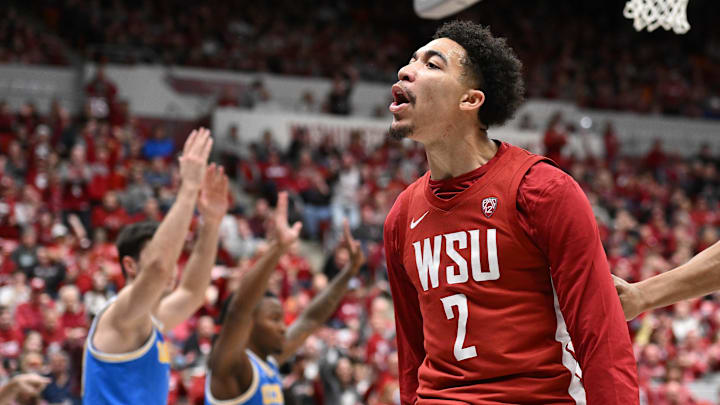 Mar 2, 2024; Pullman, Washington, USA; Washington State Cougars guard Myles Rice (2).