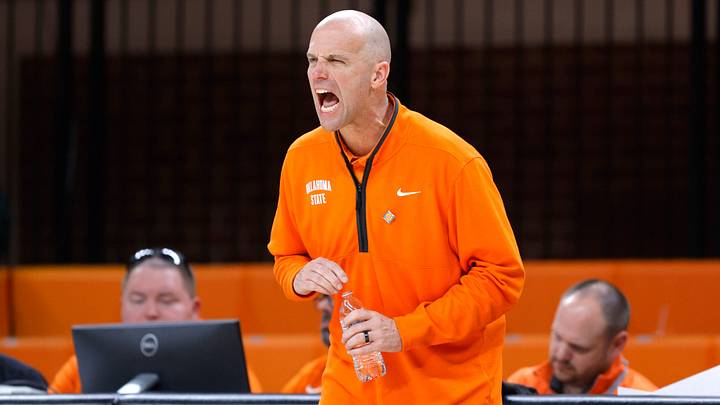 Oklahoma State basketball coach Steve Lutz. Oklahoma State basketball coach Steve Lutz.