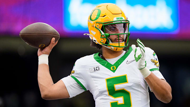 Dante Moore and Oregon are favored against James Madison on Saturday. Dante Moore and Oregon are favored against James Madison on Saturday.