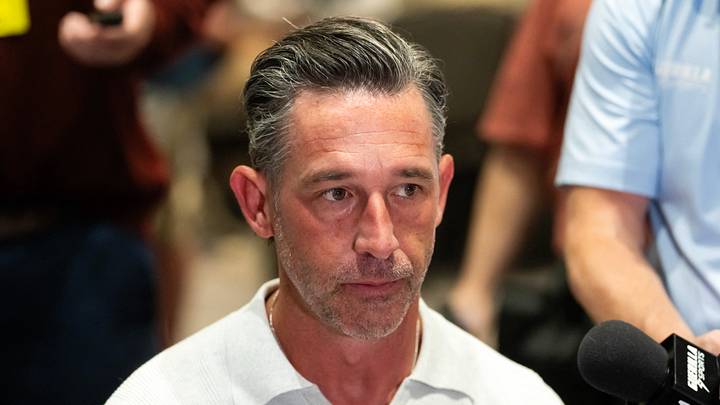 Mar 30, 2026; Phoenix, AZ, USA; San Francisco 49ers head coach Kyle Shanahan during the 2026 NFL Annual League Meeting at the Arizona Biltmore. Mandatory Credit: Mark J. Rebilas-Imagn Images Mar 30, 2026; Phoenix, AZ, USA; San Francisco 49ers head coach Kyle Shanahan during the 2026 NFL Annual League Meeting at the Arizona Biltmore. Mandatory Credit: Mark J. Rebilas-Imagn Images