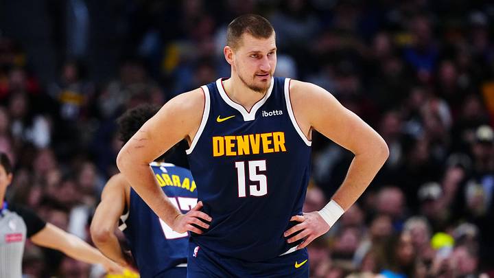 Dec 15, 2025; Denver, Colorado, USA; Denver Nuggets center Nikola Jokic (15) reacts in the second quarter against the Houston Rockets at Ball Arena. Mandatory Credit: Ron Chenoy-Imagn Images Dec 15, 2025; Denver, Colorado, USA; Denver Nuggets center Nikola Jokic (15) reacts in the second quarter against the Houston Rockets at Ball Arena. Mandatory Credit: Ron Chenoy-Imagn Images