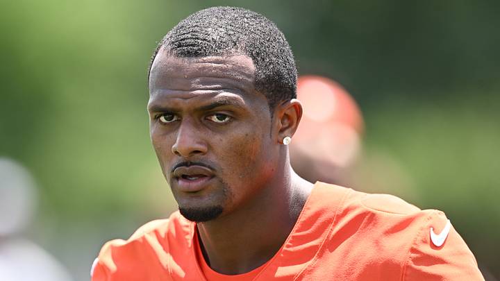Jun 11, 2026; Berea, OH, USA; Cleveland Browns quarterback Deshaun Watson (4) during minicamp at CrossCountry Mortgage Campus. Mandatory Credit: Ken Blaze-Imagn Images