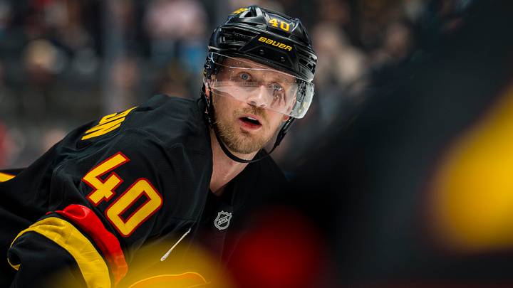 Oct 25, 2026; Vancouver, British Columbia, CAN;  Vancouver Canucks forward Elias Pettersson (40) prepares for a face off against the Minnesota Wild in the third period at Rogers Arena.  Mandatory Credit: Bob Frid-Imagn Images