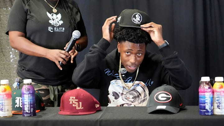 Chauncey Kennon announces he has selected Florida State University to commit to play football for. Booker High cornerback/defensive back Chauncey Kennon held a party Sunday afternoon, July 6, 2025 at the DeSoto Boys and Girls Club in Bradenton, where he would decide which college he would commit to play football for. Kennon had to choose between Miami, Florida State, Georgia and Florida.
