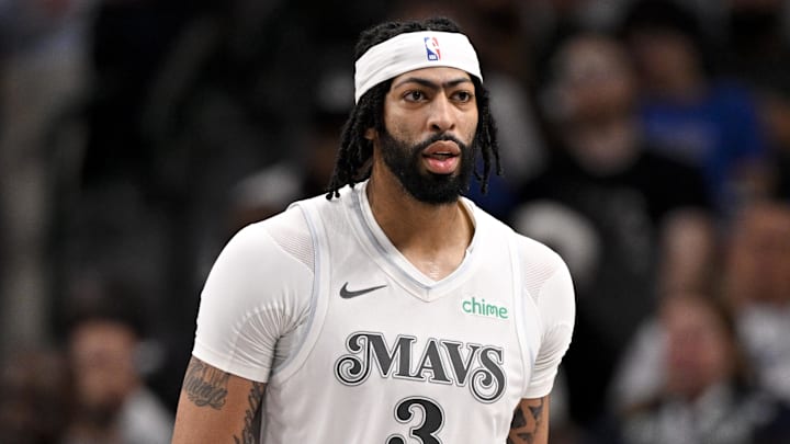 Feb 8, 2025; Dallas, Texas, USA; Dallas Mavericks forward Anthony Davis (3) in action during the game between the Dallas Mavericks and the Houston Rockets at the American Airlines Center. Mandatory Credit: Jerome Miron-Imagn Images