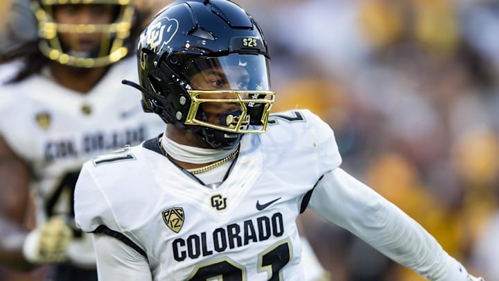 Oct 7, 2023; Tempe, Arizona, USA; Colorado Buffaloes safety Shilo Sanders (21) against the Arizona