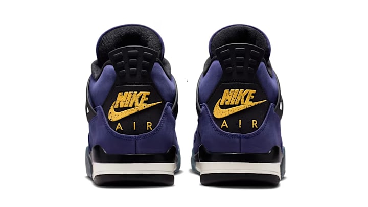 The Air Jordan 4 "Lakers" colorway.