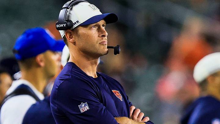 Aug 22, 2026; Cincinnati, Ohio, USA; Chicago Bears head coach Ben Johnson stands on the sidelines during the second half in the game against the Cincinnati Bengals at Paycor Stadium. Mandatory Credit: Katie Stratman-Imagn Images Aug 22, 2026; Cincinnati, Ohio, USA; Chicago Bears head coach Ben Johnson stands on the sidelines during the second half in the game against the Cincinnati Bengals at Paycor Stadium. Mandatory Credit: Katie Stratman-Imagn Images
