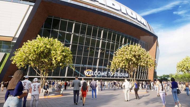 The Bears stadium rendition from Manica, the firm they contracted to design their Arlington Heights facility.