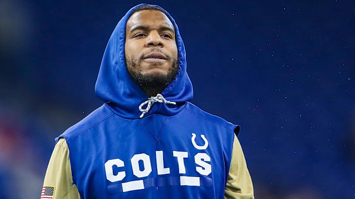 Indianapolis Colts tight end Eric Ebron (85) warms up before the game against the Jacksonville Jaguars at Lucas Oil Stadium in Indianapolis, Sunday, Nov. 17, 2019.
The Jacksonville Jaguars At Indianapolis Colts At Lucas Oil Stadium In Indianapolis In Nfl Week 11 Sunday Nov 17 2019 Indianapolis Colts tight end Eric Ebron (85) warms up before the game against the Jacksonville Jaguars at Lucas Oil Stadium in Indianapolis, Sunday, Nov. 17, 2019.
The Jacksonville Jaguars At Indianapolis Colts At Lucas Oil Stadium In Indianapolis In Nfl Week 11 Sunday Nov 17 2019