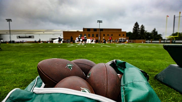 Scenes from Michigan State's first day of football practice at the Skandalaris Football Center, Tuesday, July 29, 2025.
