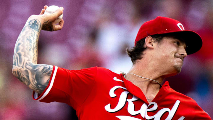 Cincinnati Reds pitcher Chase Petty delivers a pitch in the first inning of the MLB game between Cincinnati Reds and St. Louis Cardinals at Great American Ball Park in Cincinnati on Wednesday, April 30, 2025.