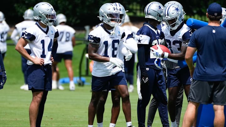 Dallas Cowboys wide receiver Ryan Flournoy goes through a drill during practice at the Ford Center at The Star in Frisco.