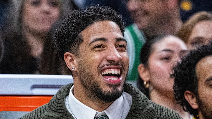 Indiana Pacers guard Tyrese Haliburton (0) in the first half against the Boston Celtics at Gainbridge Fieldhouse. Indiana Pacers guard Tyrese Haliburton (0) in the first half against the Boston Celtics at Gainbridge Fieldhouse.