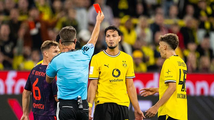 Musste nach einer harten Grätsche kurz vor Schluss mit Rot vom Platz: Ramy Bensebaini Musste nach einer harten Grätsche kurz vor Schluss mit Rot vom Platz: Ramy Bensebaini