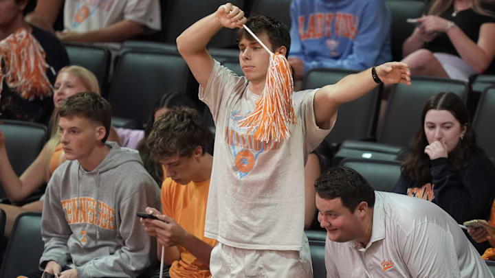 during a volleyball match between Tennessee and Georgia, in Food City Center, September 24, 2025. Tennessee swept Georgia to open SEC play.