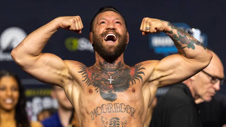 Jul 10, 2026; Las Vegas, Nevada, USA; Conor McGregor reacts during weigh ins for UFC 329 at T-Mobile Arena. Mandatory Credit: Mark J. Rebilas-Imagn Images Jul 10, 2026; Las Vegas, Nevada, USA; Conor McGregor reacts during weigh ins for UFC 329 at T-Mobile Arena. Mandatory Credit: Mark J. Rebilas-Imagn Images