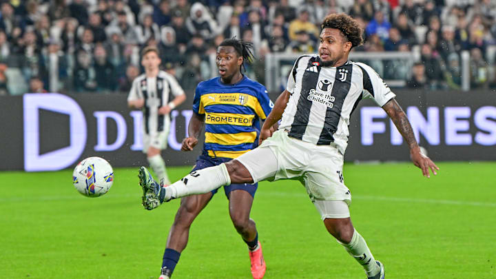 Weston McKennie of Juventus seen in action during the Serie...