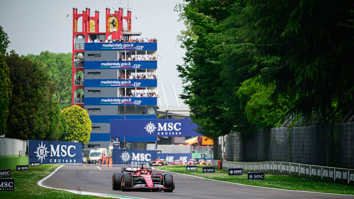 Scuderia Ferrari's Monegasque driver Charles Leclerc...