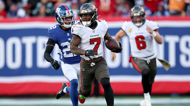 Tampa Bay Buccaneers running back Bucky Irving helped lead the way in a 30-7 win over the New York Giants on Sunday.
