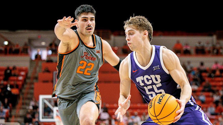 TCU is favored against Oklahoma State in the second round of the Big 12 tournament.
