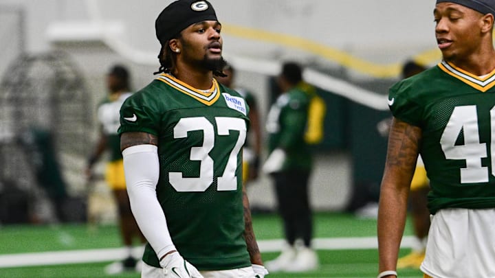 Green Bay Packers corner back Johnathan Baldwin (37) participates in the team's minicamp at Ray Nitschke Field. Mandatory Credit: Benny Sieu-Imagn Images Green Bay Packers corner back Johnathan Baldwin (37) participates in the team's minicamp at Ray Nitschke Field. Mandatory Credit: Benny Sieu-Imagn Images