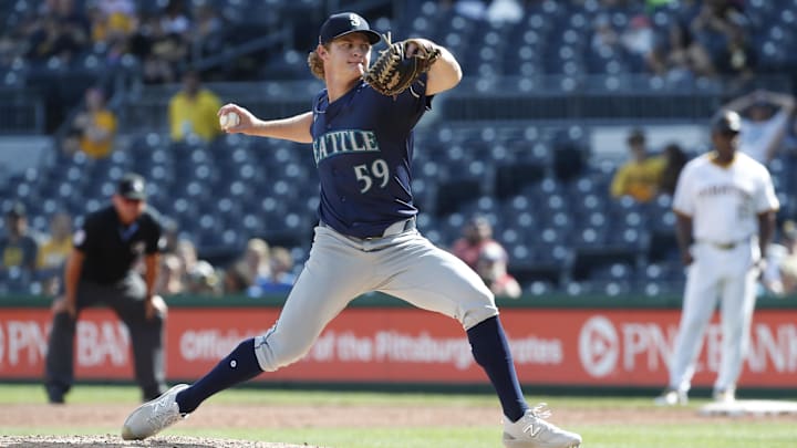 Seattle Mariners reliever Troy Taylor throws during a game against the Pittsburgh Pirates on Aug. 18 at PNC Park.