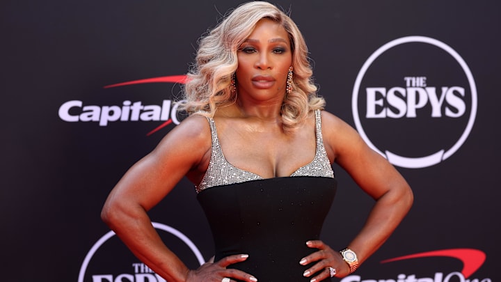Former tennis star Serena Williams arrives on the red carpet before hosting the 2024 ESPYS at Dolby Theatre. Former tennis star Serena Williams arrives on the red carpet before hosting the 2024 ESPYS at Dolby Theatre.