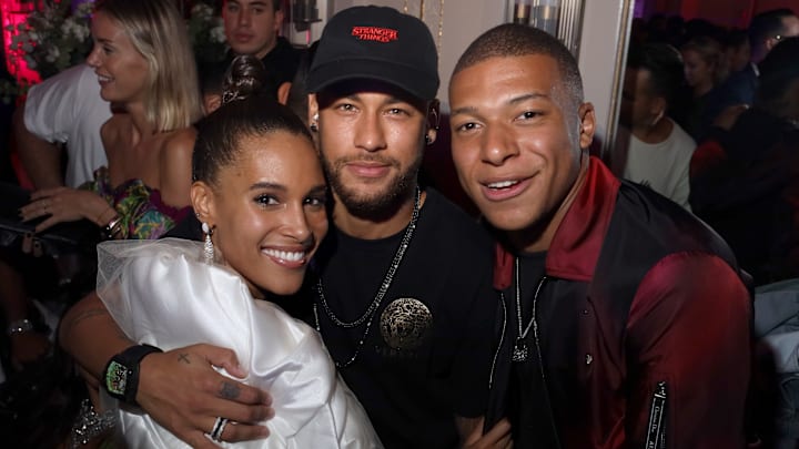 Neymar y Mbappé en el cumpleaños de Cindy Bruna, 2020