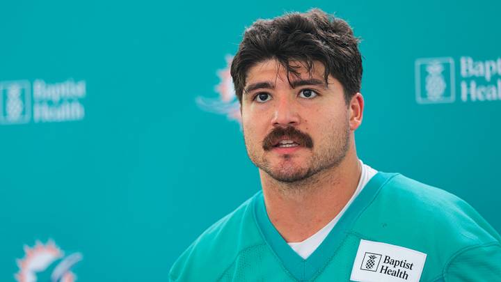 Aug 2, 2026; Miami Gardens, FL, USA; Miami Dolphins inside linebacker Jacob Rodriguez (10) looks speaks to reporters after practice at Baptist Health Training Complex. Mandatory Credit: Sam Navarro-Imagn Images Aug 2, 2026; Miami Gardens, FL, USA; Miami Dolphins inside linebacker Jacob Rodriguez (10) looks speaks to reporters after practice at Baptist Health Training Complex. Mandatory Credit: Sam Navarro-Imagn Images