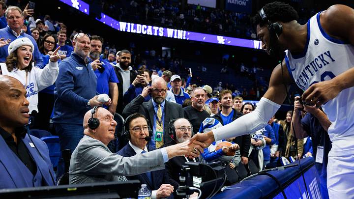 Dec 13, 2025; Lexington, Kentucky, USA; Kentucky Wildcats forward Mouhamed Dioubate shakes hands with Dick Vitale after the game against the Indiana Hoosiers at Rupp Arena at Central Bank Center. Mandatory Credit: Jordan Prather-Imagn Images Dec 13, 2025; Lexington, Kentucky, USA; Kentucky Wildcats forward Mouhamed Dioubate shakes hands with Dick Vitale after the game against the Indiana Hoosiers at Rupp Arena at Central Bank Center. Mandatory Credit: Jordan Prather-Imagn Images